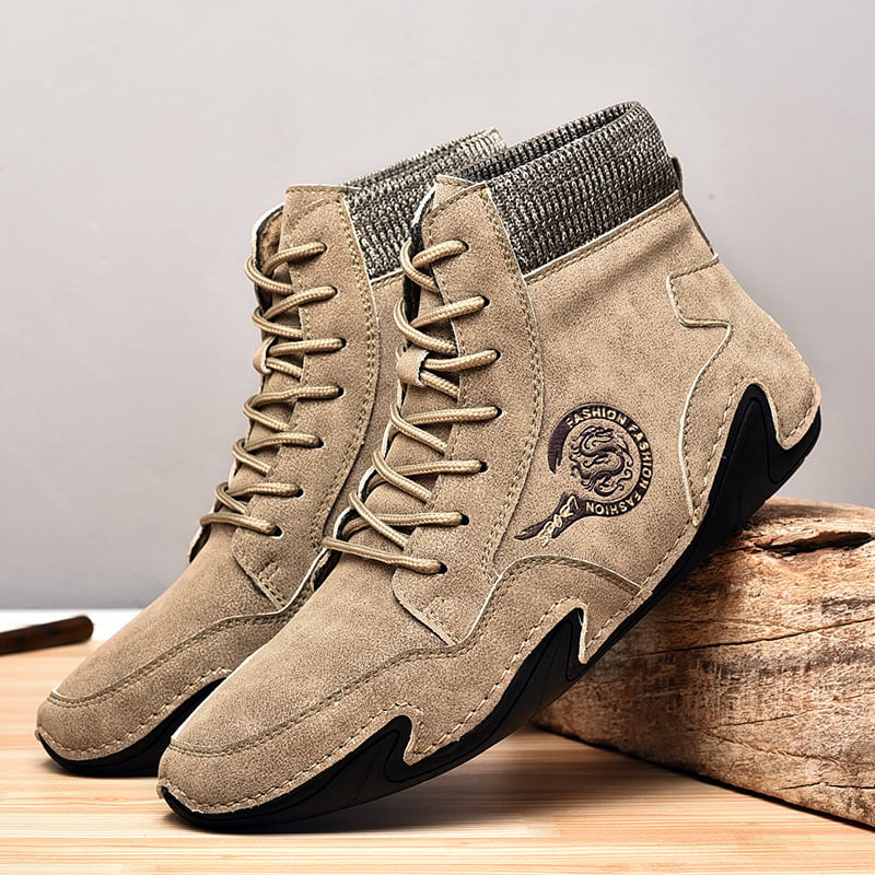 Men’s British-Style High-Top Martin Boots – Plus Size Casual Footwear