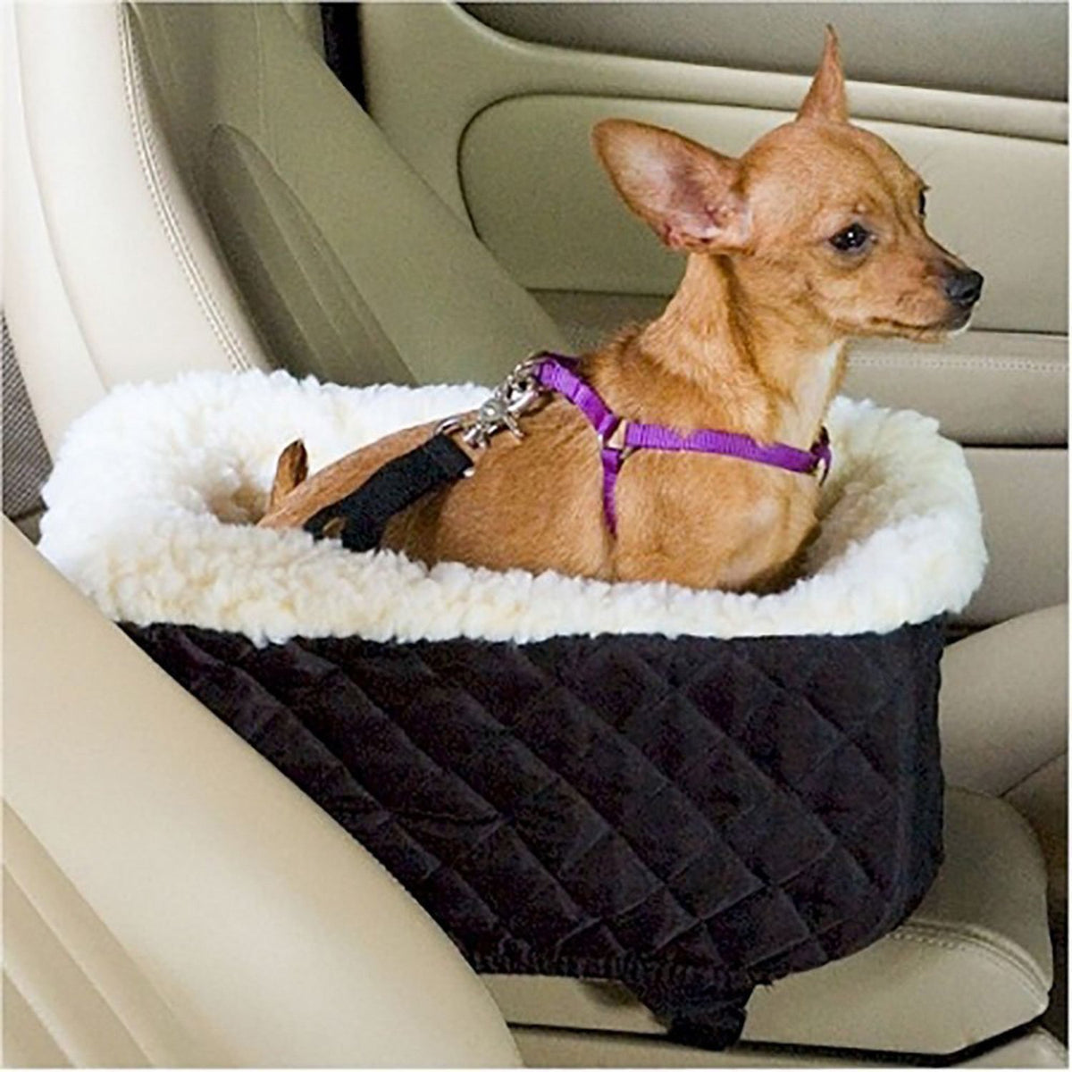 Car Pet Safety Seat – Padded Dog Travel Basket & Cozy Pet Bed for Car Rides