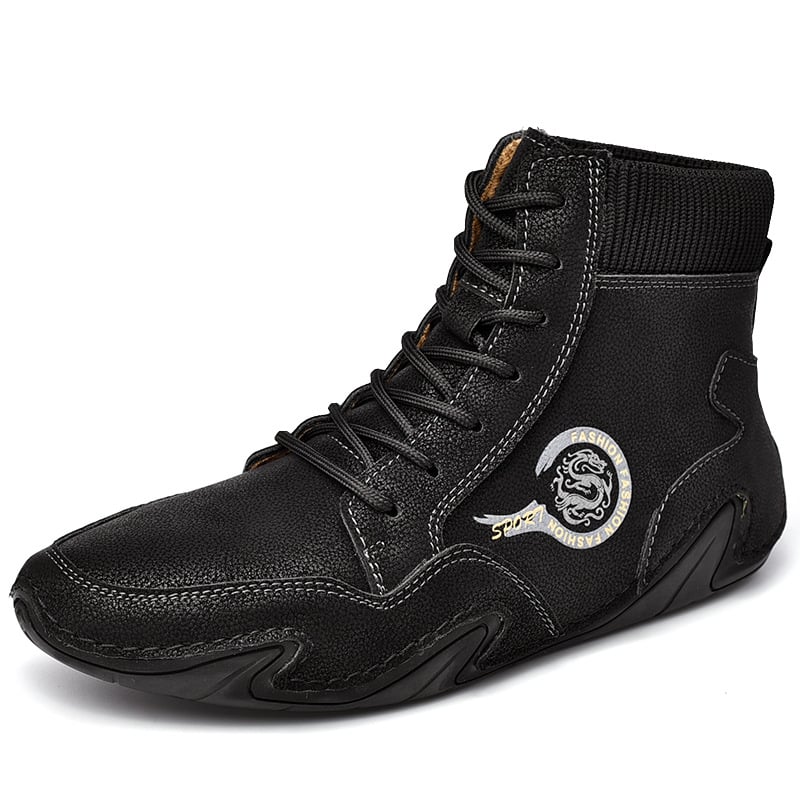Men’s British-Style High-Top Martin Boots – Plus Size Casual Footwear