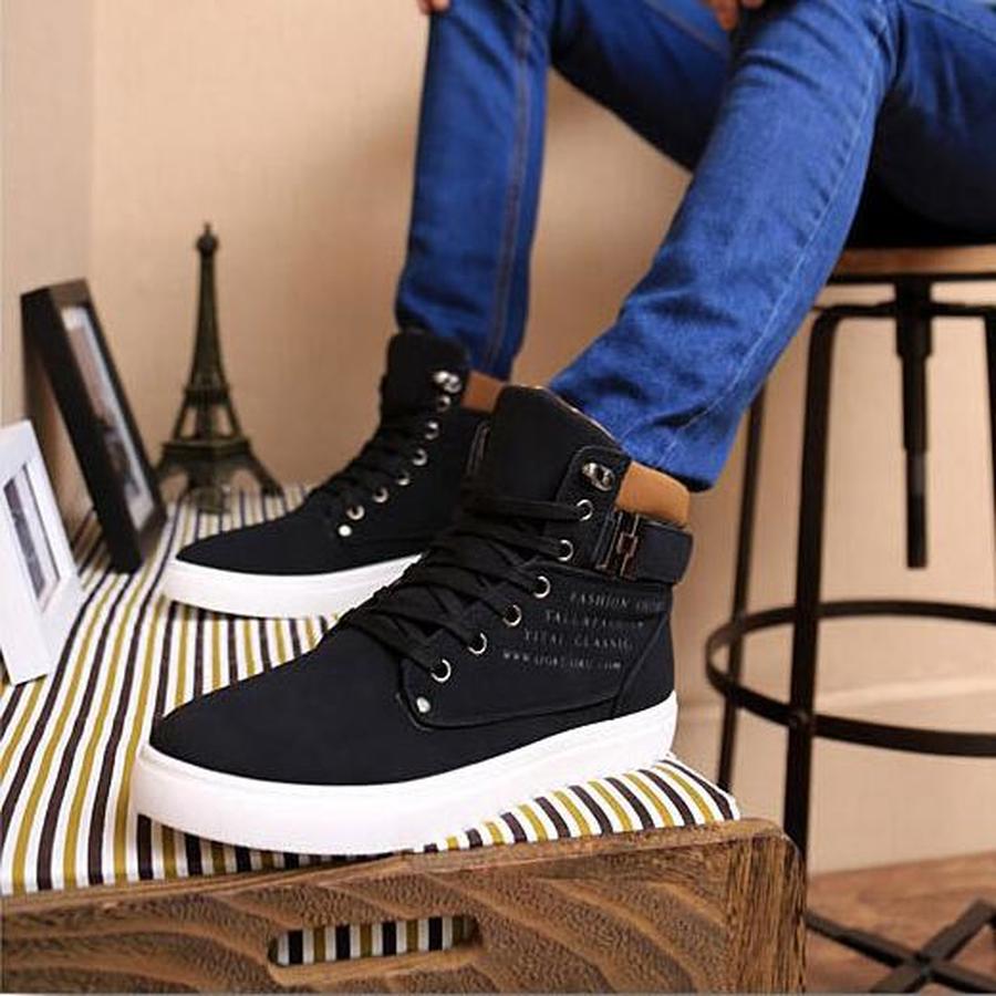 Trendy High Top Martin Boots for Men in Spring/Fall