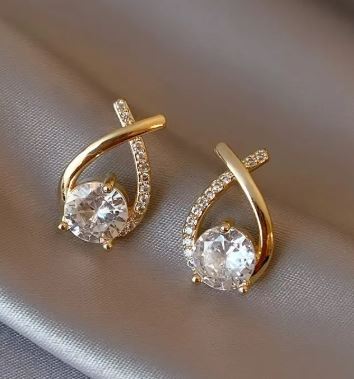 Cross Zirconia Earrings – Sparkling Unisex Fashion Jewelry – USA