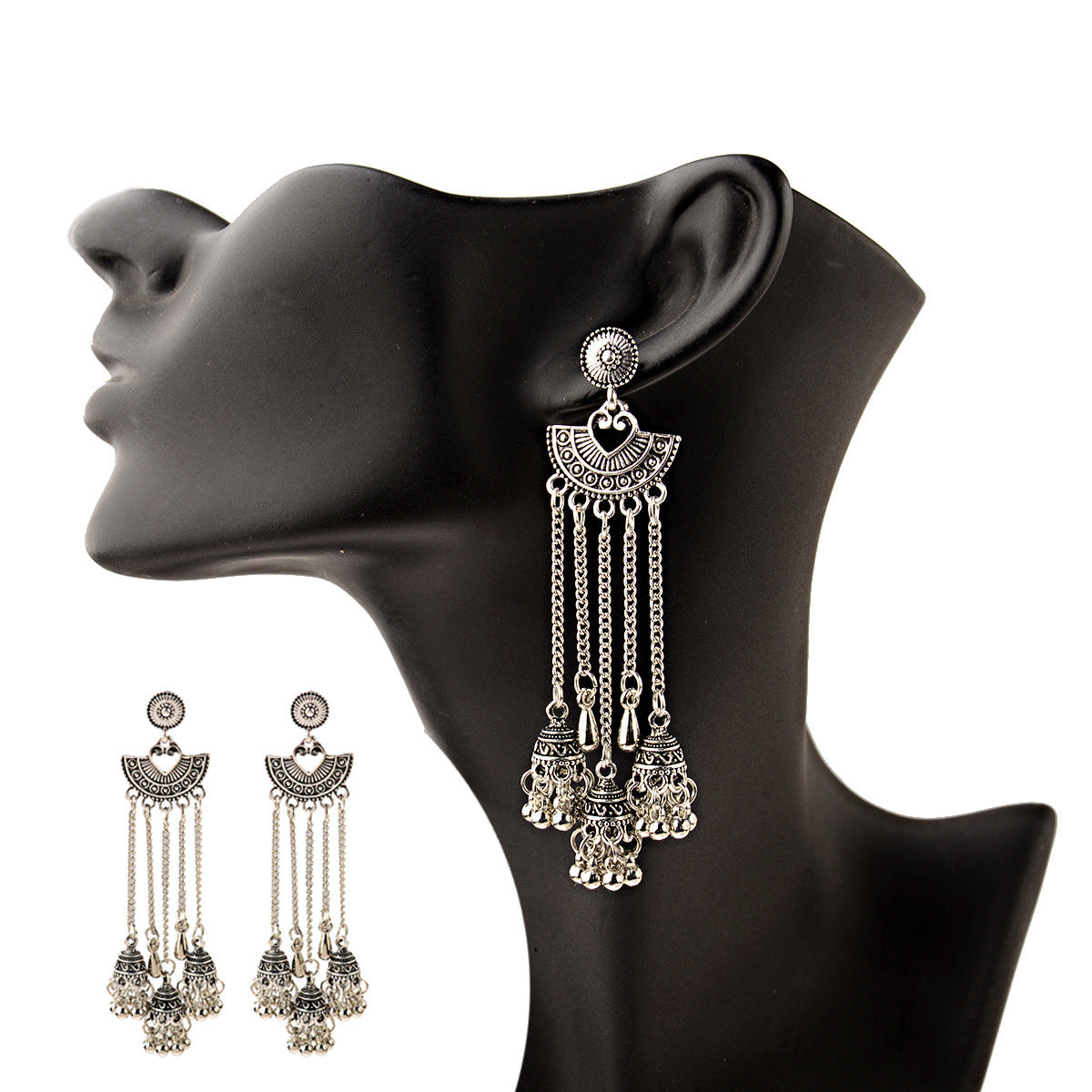 Vintage Bohemian Heart Tassel Earrings for Women – Romantic Boho Dangle Jewelry