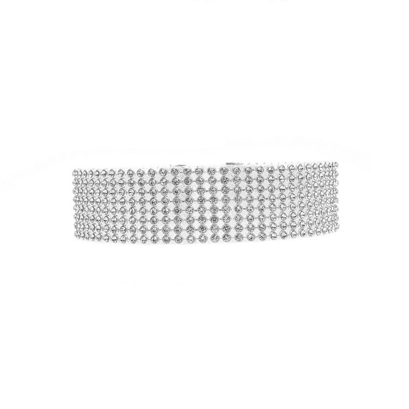 Trendy Choker Necklace with Full Rhinestone Design