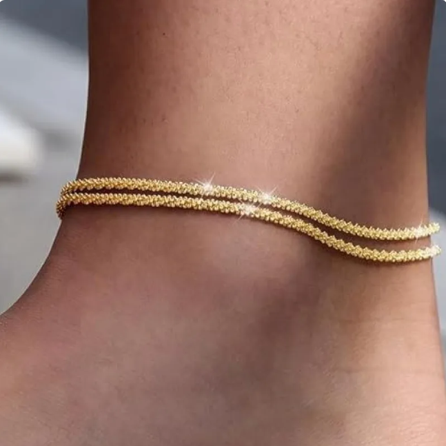 Unisex Daily Wear Oversized Chain Anklet – Titanium Steel Layered Statement Jewelry