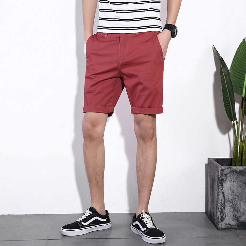 Men’s Casual Solid Color Cotton Shorts – Loose-Fit Summer Everyday Shorts
