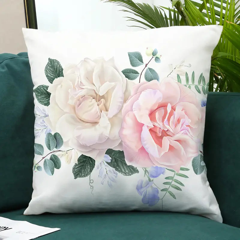 Beautiful Flower Pillow Cover – 18x18in Floral Decorative Cushion