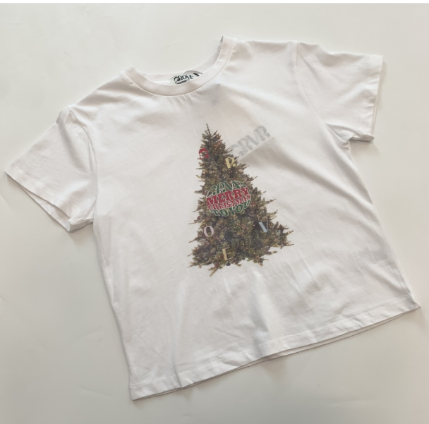 Christmas Tree Print T-Shirt for Women (Autumn/Winter)
