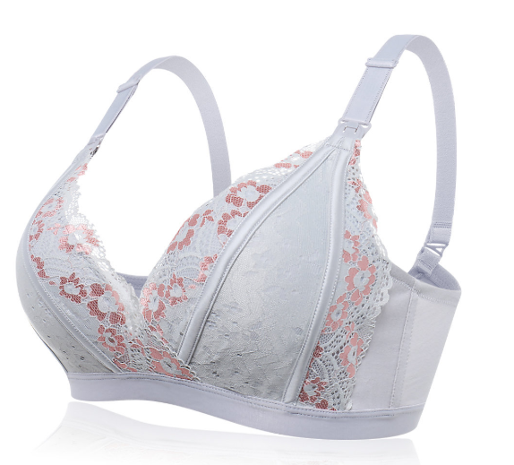 Lace Button Nursing Bra – Comfortable Breastfeeding & Maternity Bra for Women
