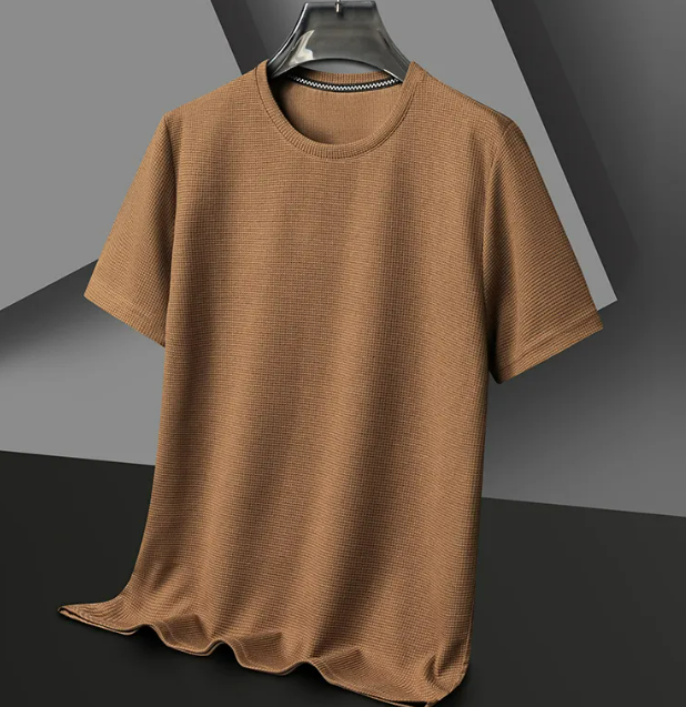 Men’s Solid Color Polyester Round Neck T-Shirt – Lightweight Summer Casual Tee, M–3XL