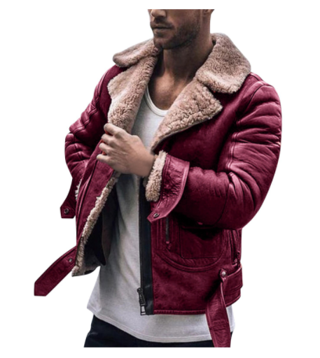Men’s Street Style Faux Fur Jacket – Bold Zipper Casual Fashion Jacket