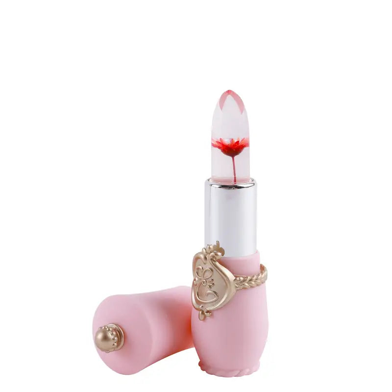 2 PCs Color Changing Dried Flower Jelly Lipstick