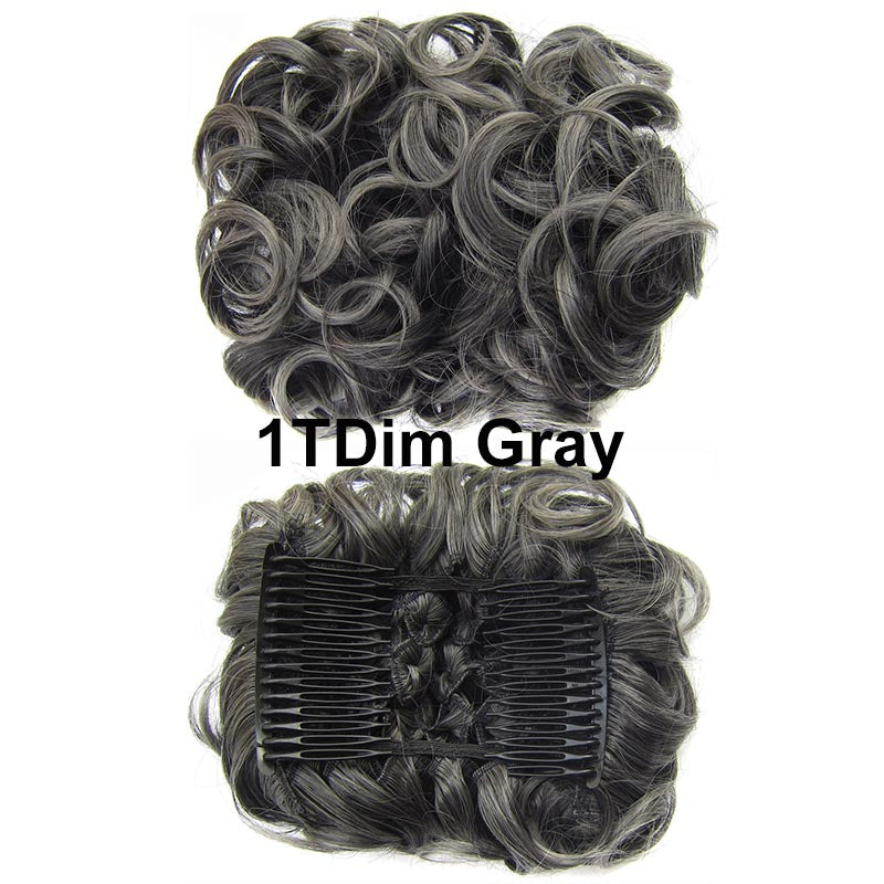 Bridal Hair Bun Extension with Floral Accents – Elegant Updo Hairpiece for Women