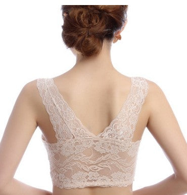 Women’s Lace Strapless V-Neck Bra Top – Elegant Bandeau Lingerie