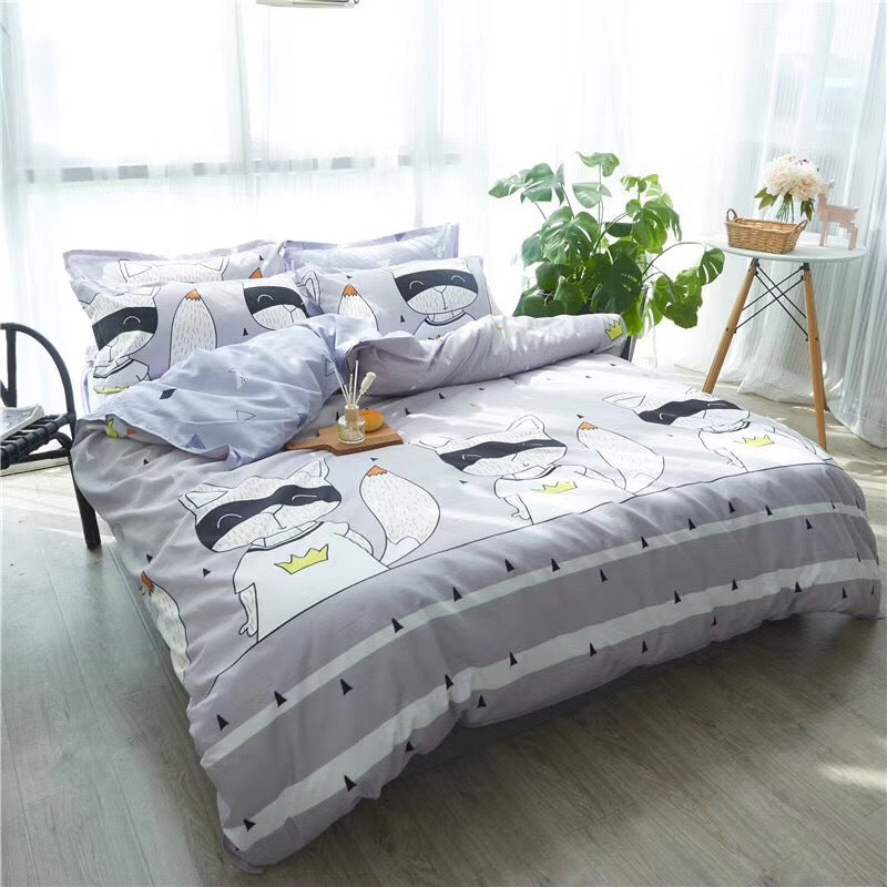 Aloe Cotton Minimalist Bedding Set – 4-Piece Soft Geometric Bed Set