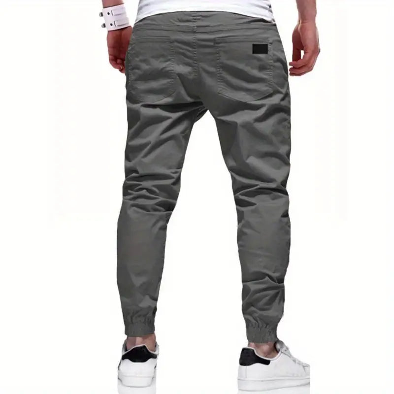 Men’s Casual Drawstring Cargo Jogger Pants – Comfortable Utility Trousers – USA