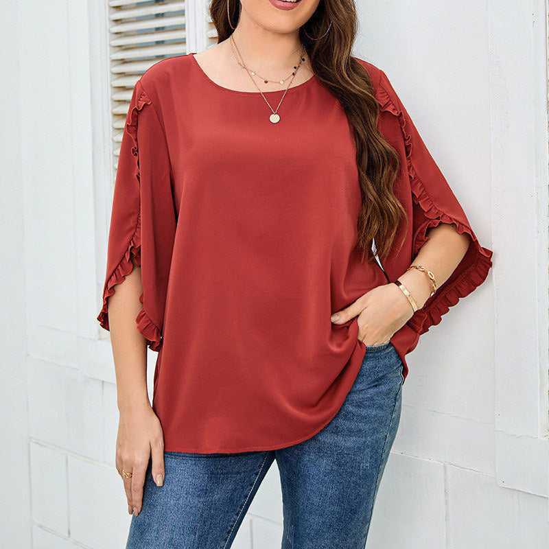 Women’s Plus Size Stylish Loose Top – Casual Relaxed Fit Fashion Shirt