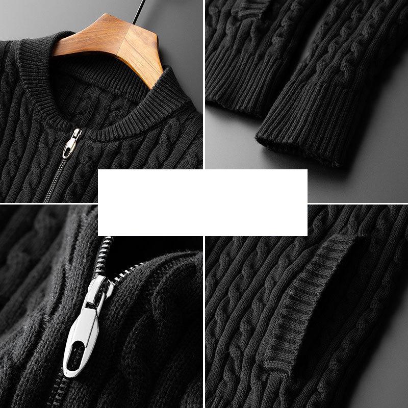 Men’s Plus Size Striped Knitted Cardigan Jacket – Casual Button-Up Sweater M–4XL