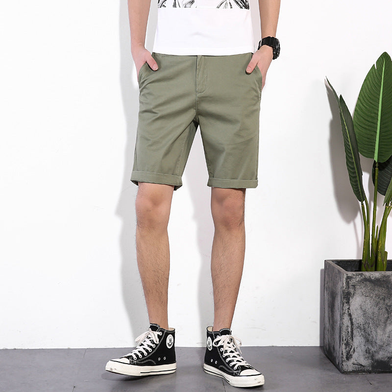 Men’s Casual Solid Color Cotton Shorts – Loose-Fit Summer Everyday Shorts