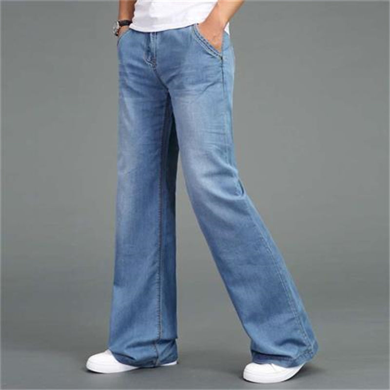 Men’s Loose Straight-Leg Wide-Leg Jeans – Relaxed Flared Casual Denim Pants, Sizes 26–40