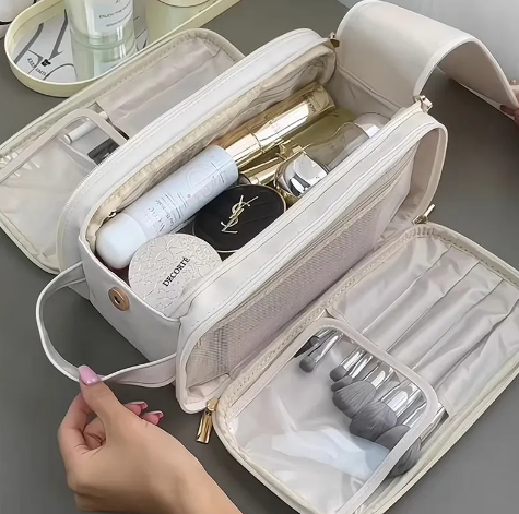 Large Cosmetic Travel Bag – Portable Makeup & Toiletry Organizer