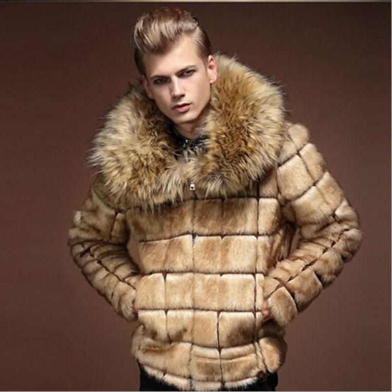 Men’s Faux Fur Coat – Trendy Mid-Length Winter Fashion Jacket