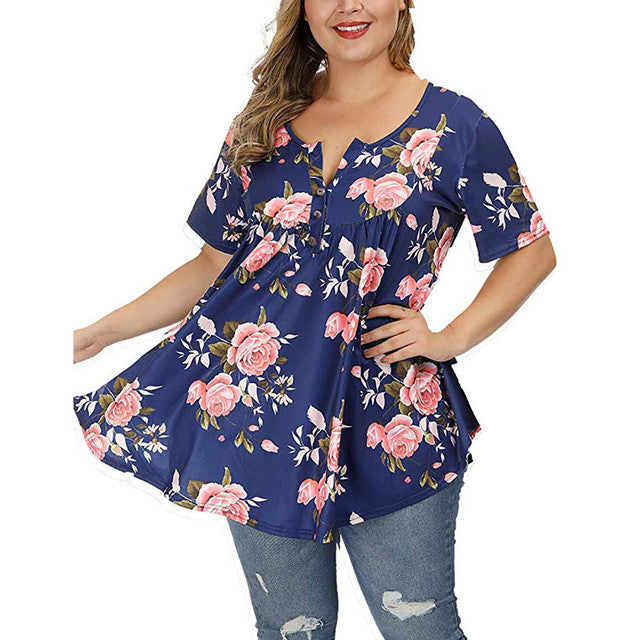 Women’s Plus Size Casual Loose Top – Relaxed Fit Street Fashion Shirt
