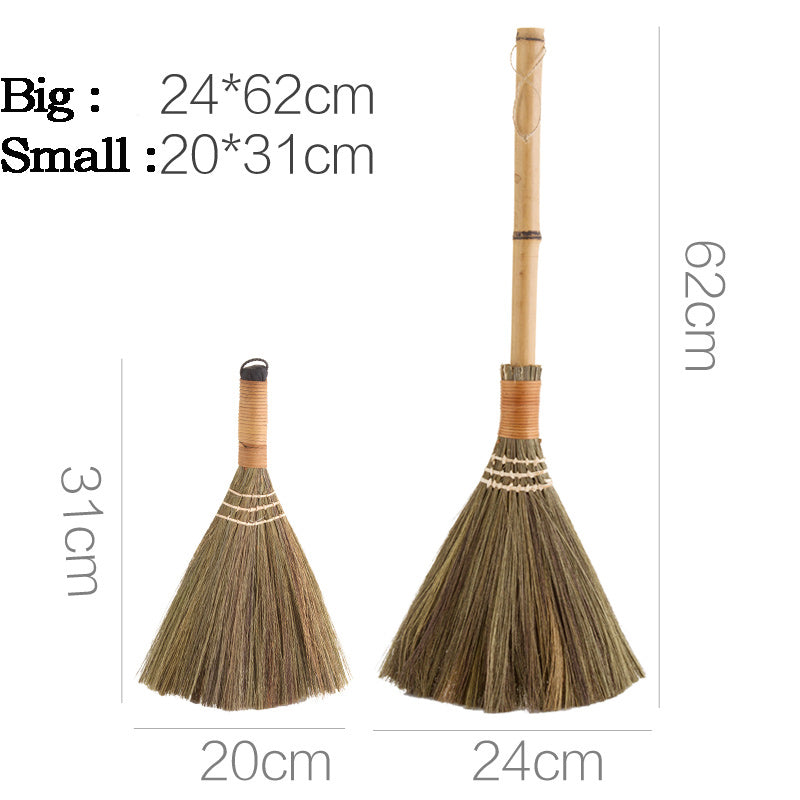 Bamboo Soft-Bristle Broom – Hardwood Floor Hair & Debris Sweeper