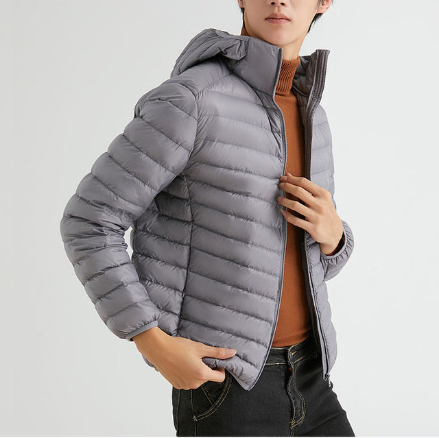 Men’s 90% Down Lightweight Hooded Winter Jacket – USA