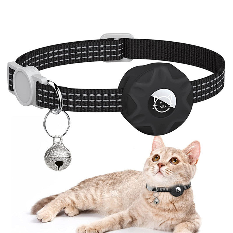 Apple AirTag Cat Collar with Reflective Tracker Holder – Lightweight Pet Tracking Collar
