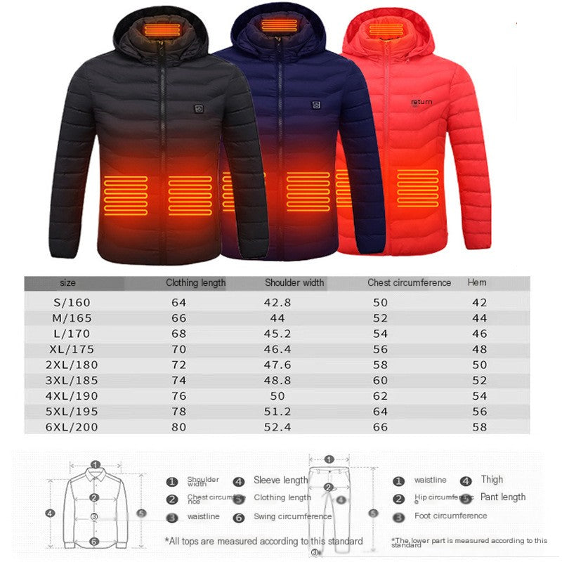Smart Heated USB Graphene Jacket – Unisex Adjustable Winter Heating Jacket, S–6XL