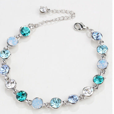 Women’s Crystal Fashion Bracelet – Gold & Platinum Colorful Statement Jewelry