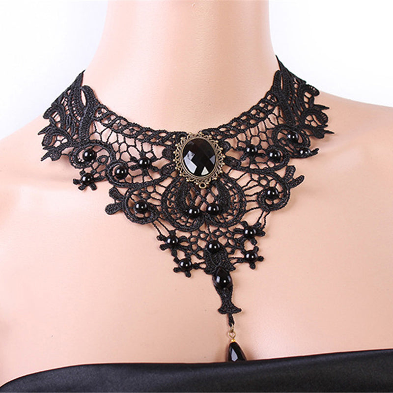 Vintage White Lace Choker Necklace for Brides