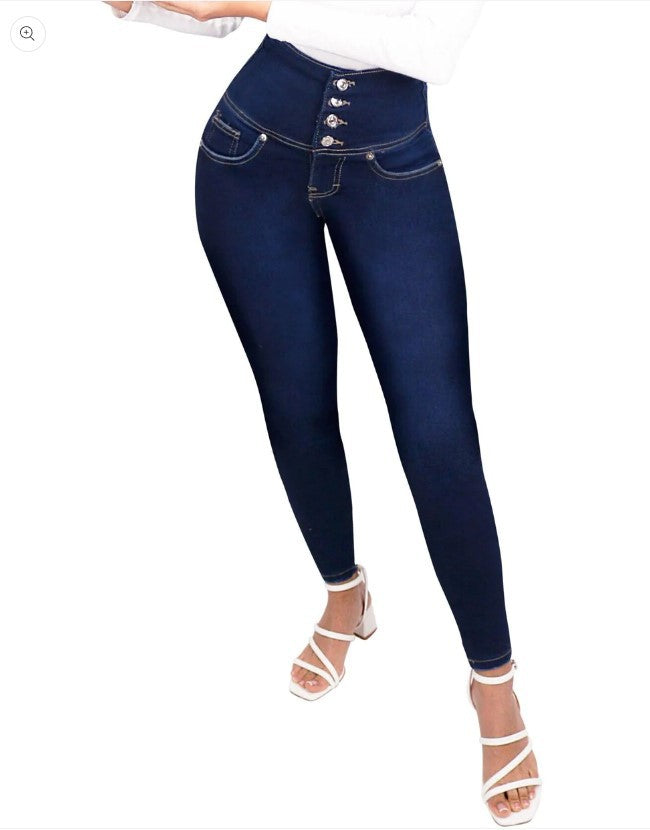 Women’s Peach Butt Shaping Fitness Jeans – High-Waist Stretch Slim-Fit Denim