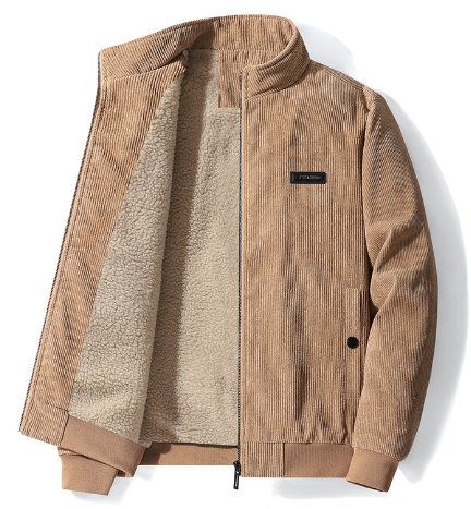 Men’s Thickened Corduroy Lamb Coat – Warm Plus Size Winter Jacket