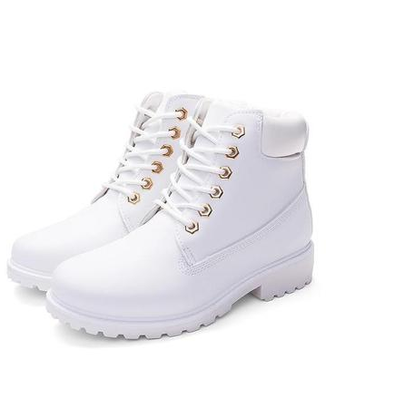 Women’s Pink Martin Boots – Flat Leather-Style Ankle Boots