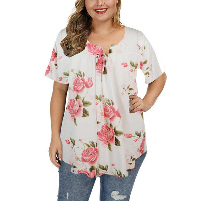 Women’s Plus Size Casual Loose Top – Relaxed Fit Street Fashion Shirt