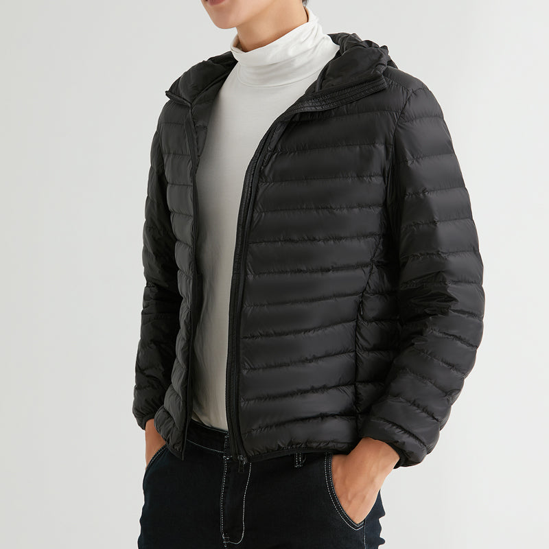 Men’s 90% Down Lightweight Hooded Winter Jacket – USA