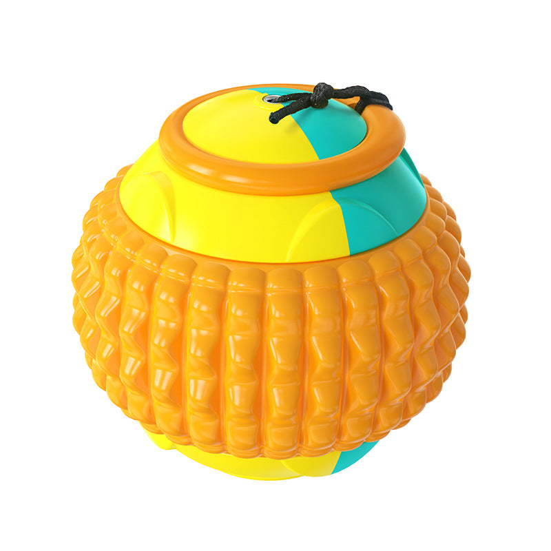Interactive Dog Throwing Ball with Rope – Dental Cleaning Fetch & Training Toy