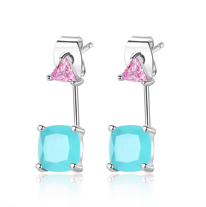 Lilac Flower Diamond-Style Earrings for Women – Elegant Floral Statement Jewelry
