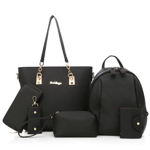 Nylon Tote Bag Set – 6 Pieces for Women | Versatile Shoulder, Crossbody & Tote Handbag Collection