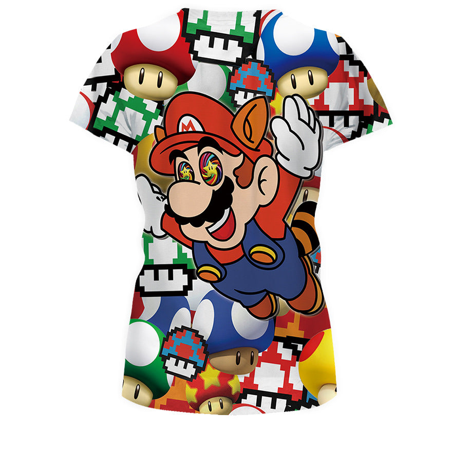 3D Printed Mario Cartoon T-Shirt for Men and Women