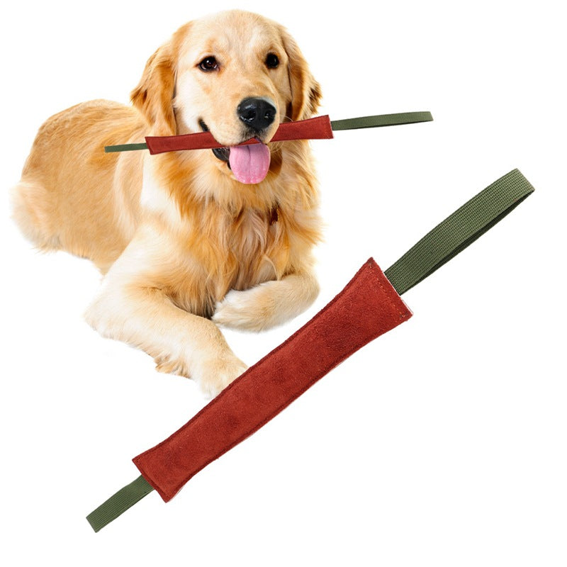 40CM Cowhide Dog Bite Training Stick – Durable Chew & Bite Force Training Toy