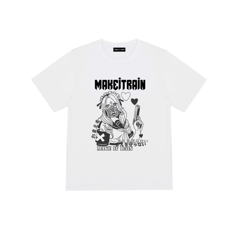 Men’s Anime Girl Graphic T-Shirt – Personalized 2D Print Casual Short Sleeve Tee