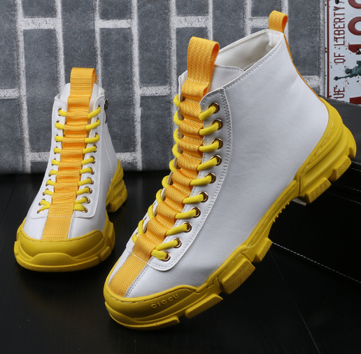 Men’s Vintage High-Top Sneakers – Retro Casual Streetwear Shoes