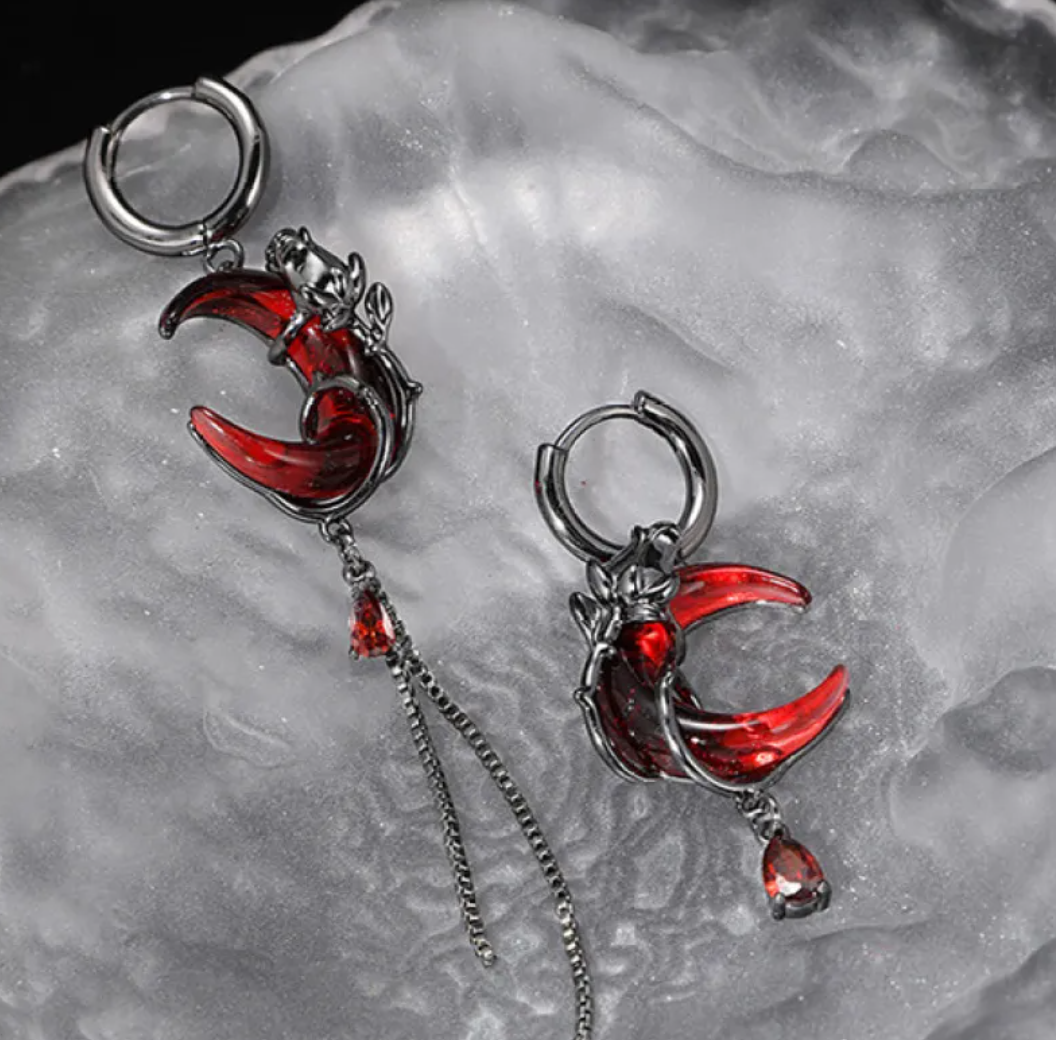 Women’s Asymmetric Tassel Rose Earrings – Romantic Floral Dangle Jewelry