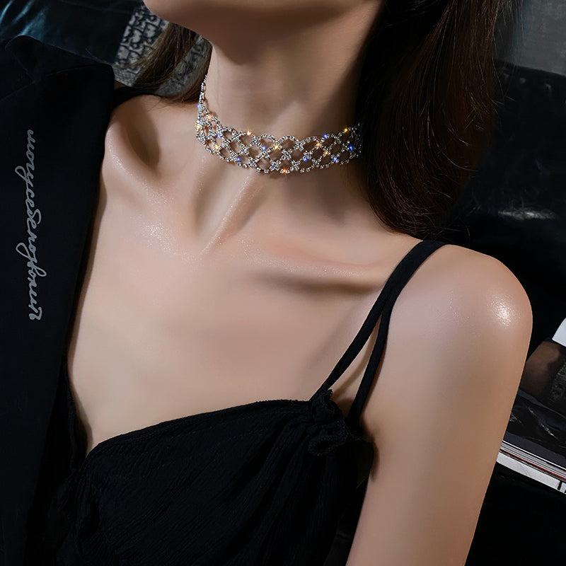 Trendy Rhinestone Choker Necklace for Women