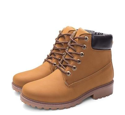 Women’s Pink Martin Boots – Flat Leather-Style Ankle Boots