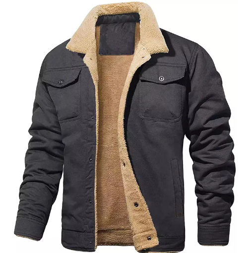 Men’s Fleece-Lined Hooded Overalls – Warm Mid-Length Winter Outerwear, 7 Colors, S–3XL