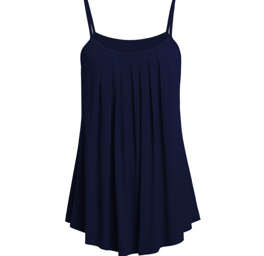 Women’s Solid Color Ruffled Loose Tank Dress – Casual Sleeveless Summer Dress