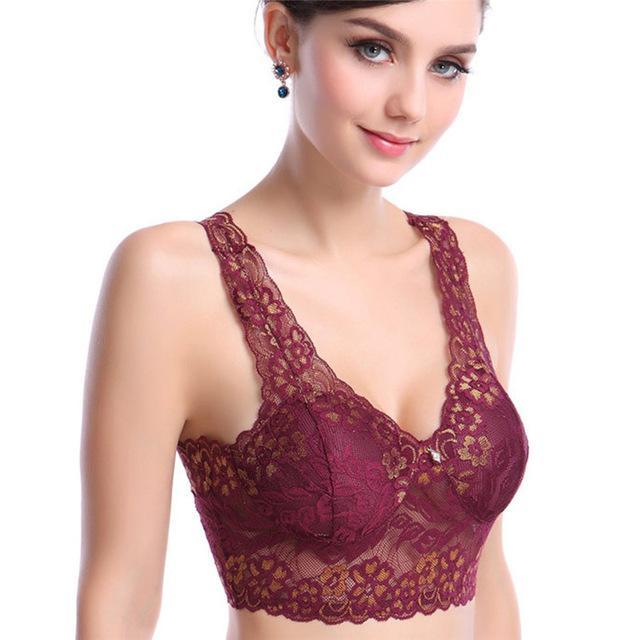 Women’s Lace Strapless V-Neck Bra Top – Elegant Bandeau Lingerie